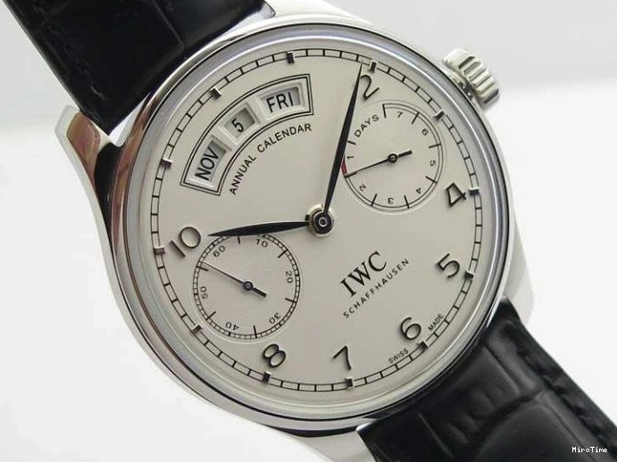 MIROTIME 0421 SportInspired Portuguese Real PR Real Annual Calendar IW503501 YLF 1:1 Best Edition White Dial On Leather Strap A 7241